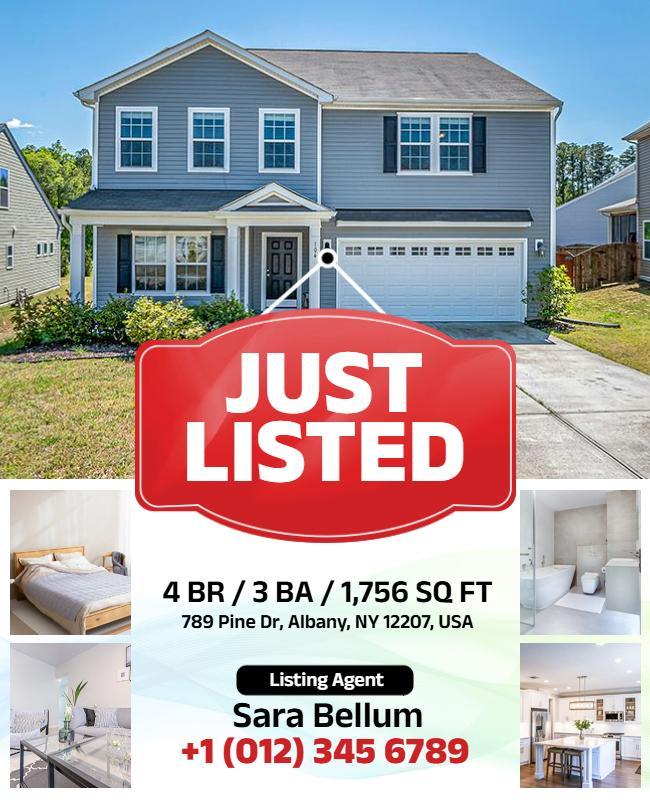 Real Estate Just Listed Home Flyer Template