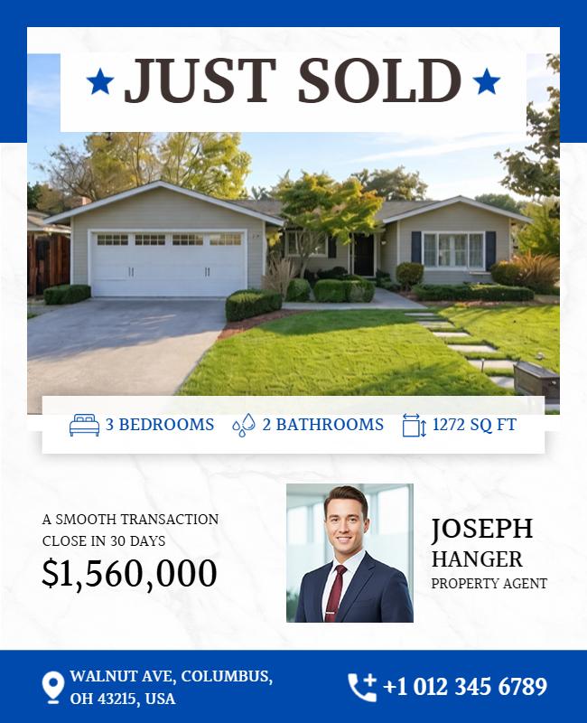 Real Estate Just Sold Property Flyer Template