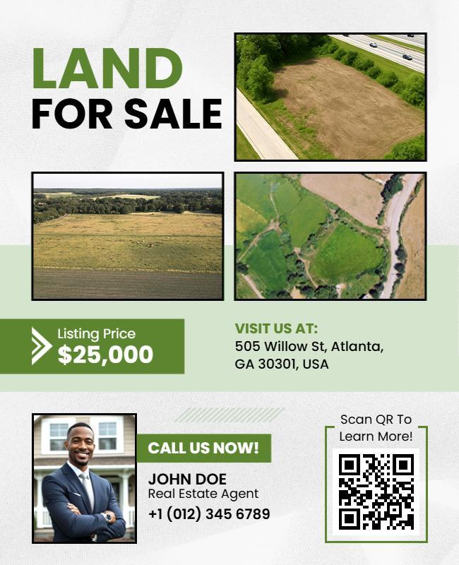 Real Estate Land for Sale Announcement Flyer Template
