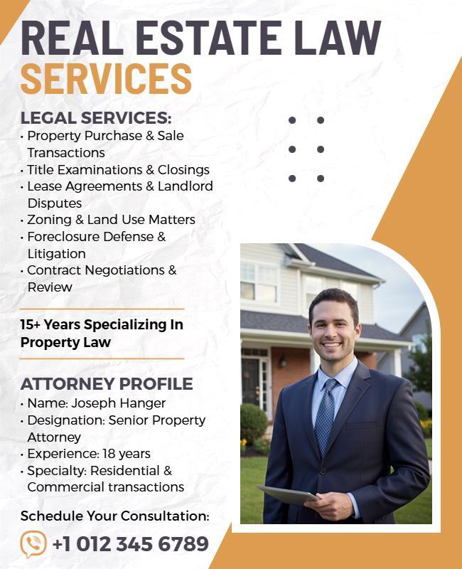 Real Estate Law Services Promotional Flyer Template