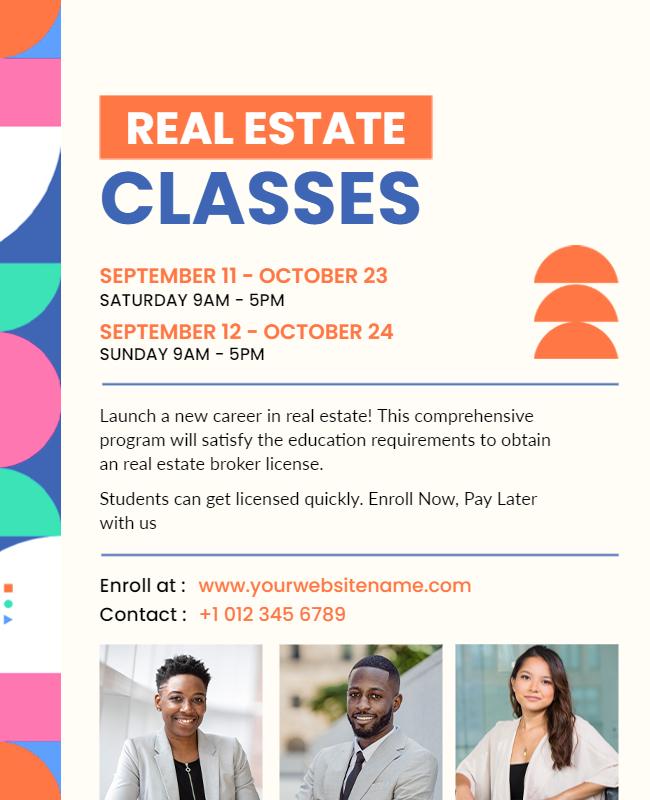 Real Estate Licensing Course Flyer Template