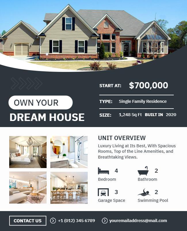 Real Estate Luxury Home Listing Flyer Template