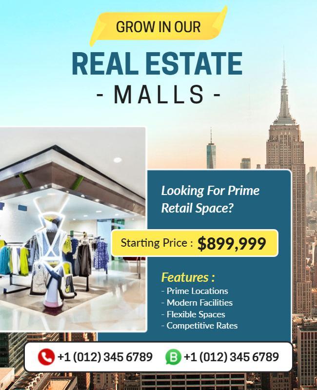 Real Estate Malls Retail Space Flyer Template