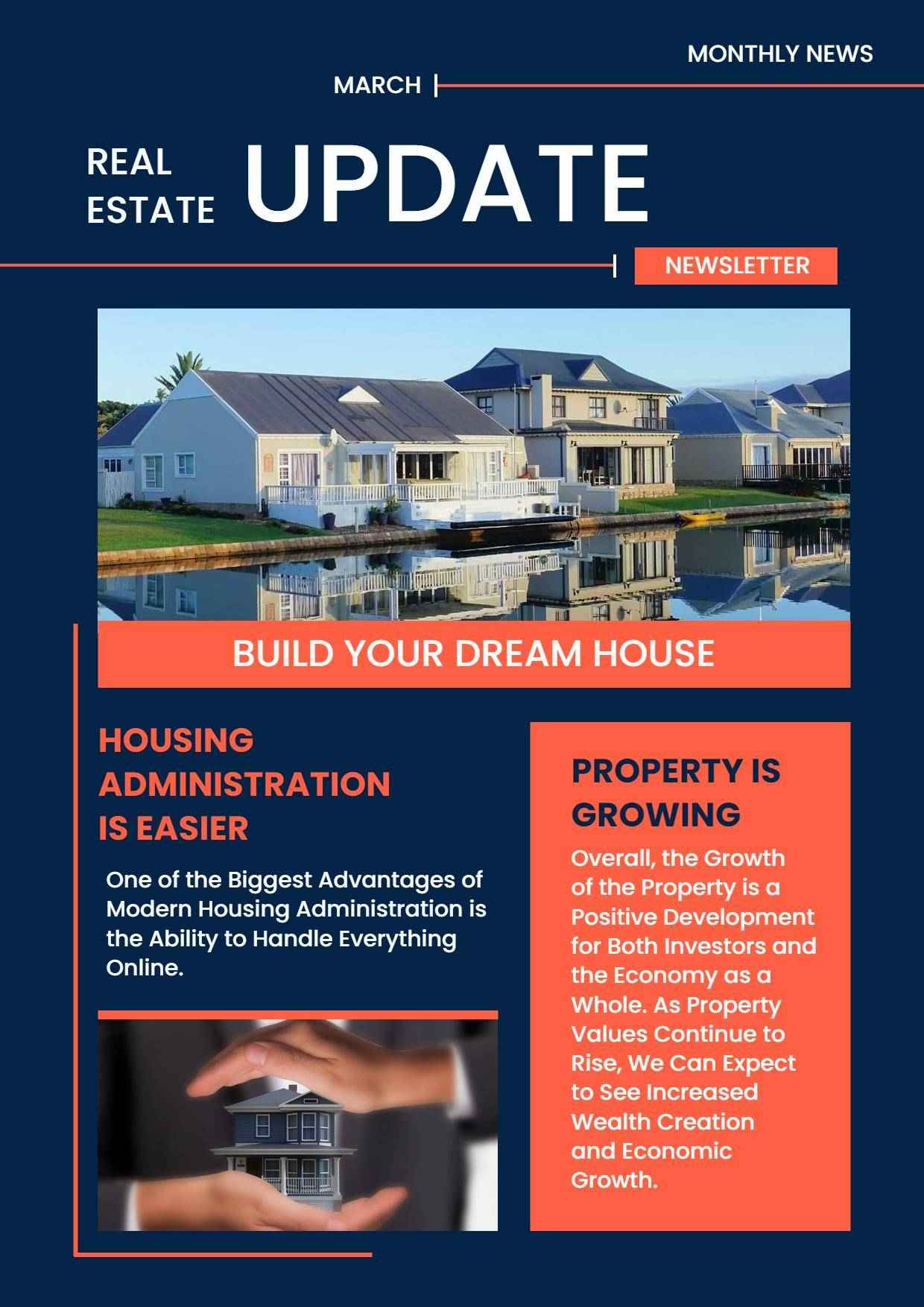 Real Estate Monthly Update and Housing News Newsletter Template