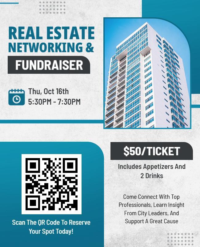 Real Estate Networking Fundraiser Flyer Template