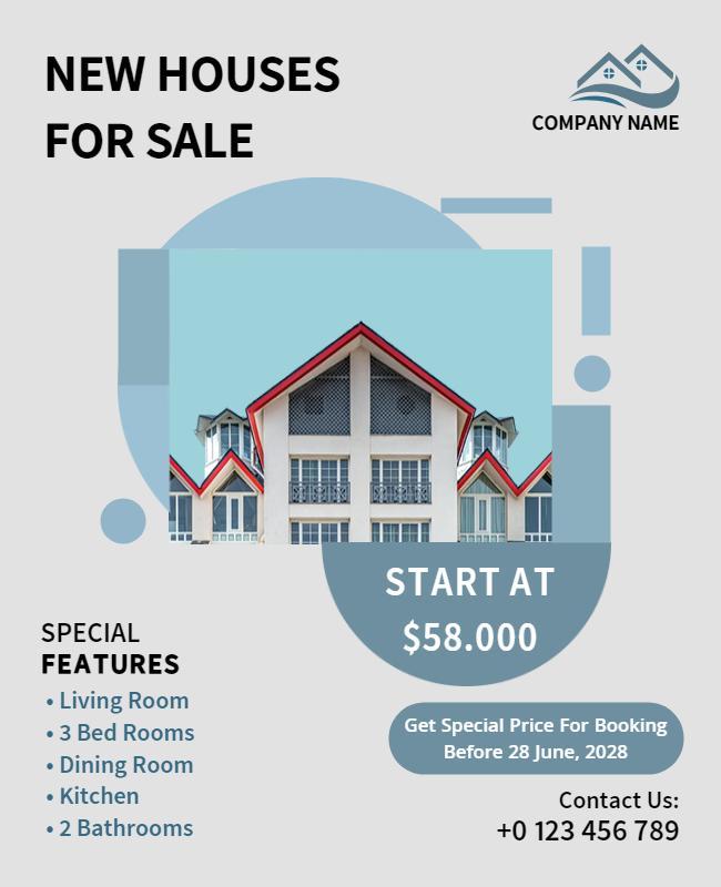 Real Estate New Houses for Sale Flyer Template