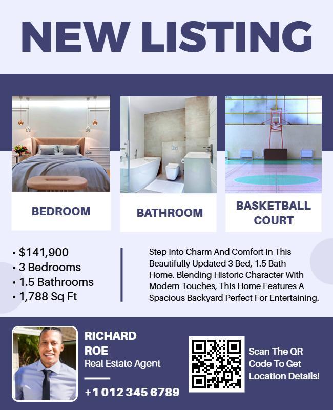 Real Estate New Property Listing Flyer Template
