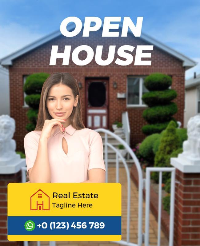 Bright Open House Real Estate Promotion Flyer Template