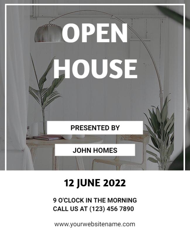 Modern Minimalist Open House Invitation Flyer Template