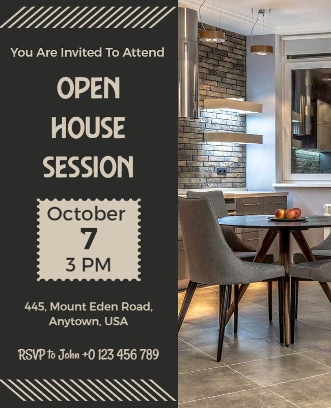 Elegant Modern Open House Invitation Flyer Template