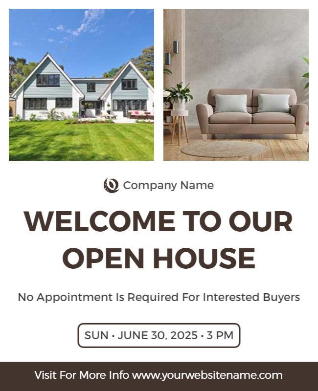 Inviting Elegant Open House Real Estate Flyer Template