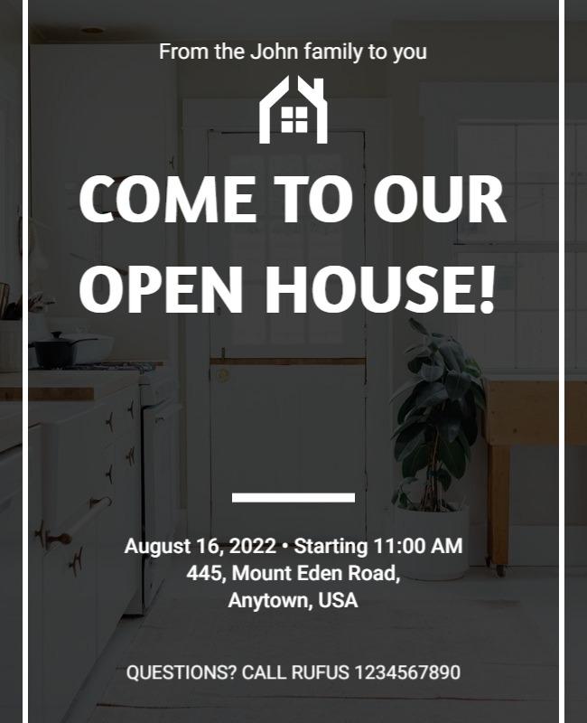 Sleek Contemporary Home Tour Open House Flyer Template