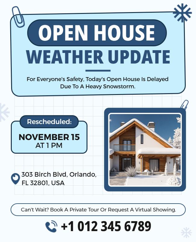 Real Estate Open House Weather Update Flyer Template
