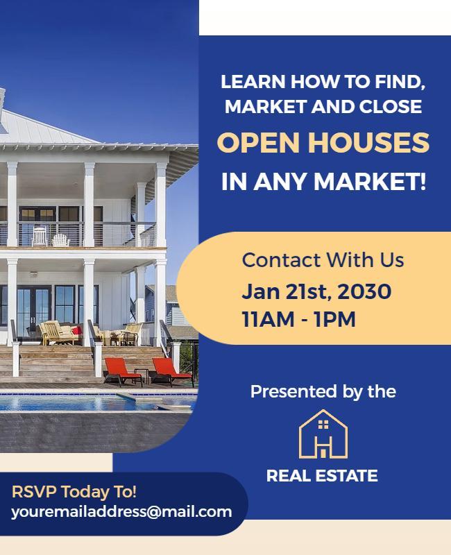 Real Estate Open Houses Marketing Flyer Template