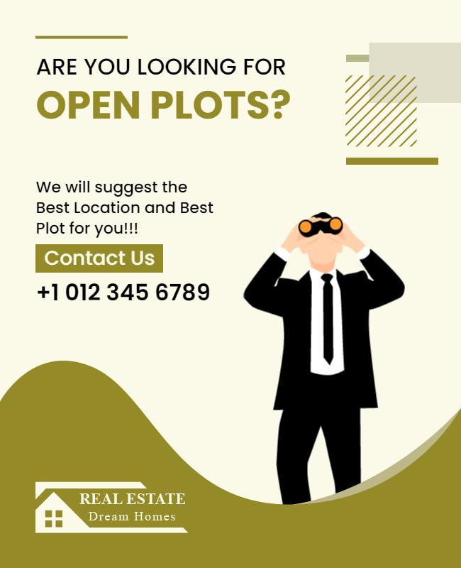 Real Estate Open Plots Advertisement Flyer Template