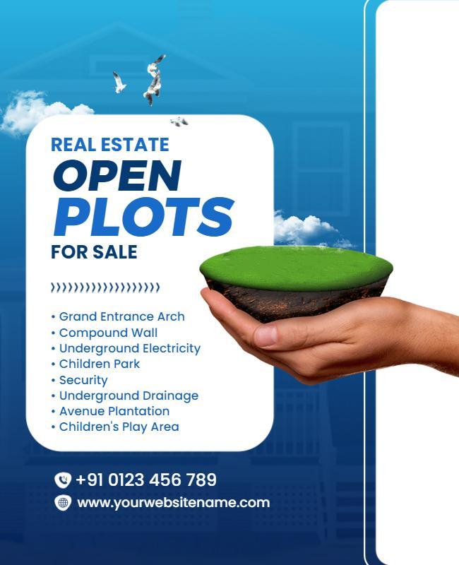 Real Estate Open Plots for Sale Flyer Template