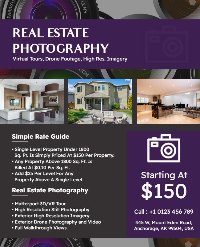 Real Estate Photography Services Flyer Template