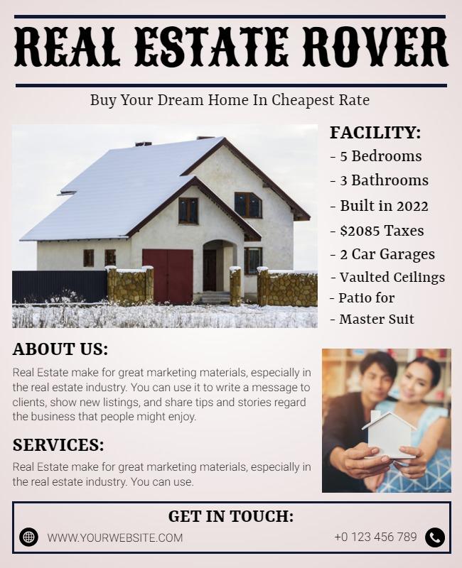 Modern House Design Affordable Real Estate Flyer Template