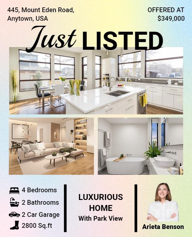 Modern Elegant Luxurious Home Listing Flyer Template