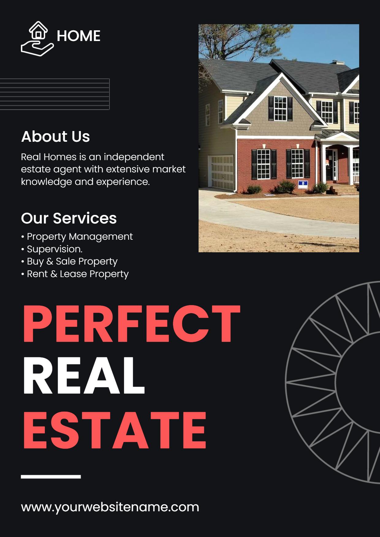 Real Estate Property Management Services A4 Flyer Template