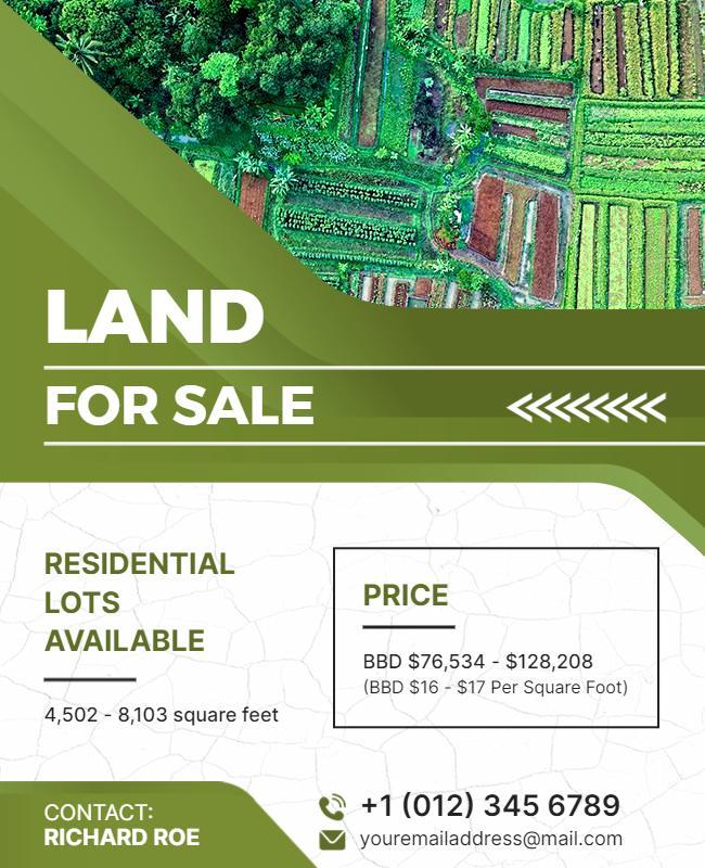 Real Estate Residential Land for Sale Flyer Template