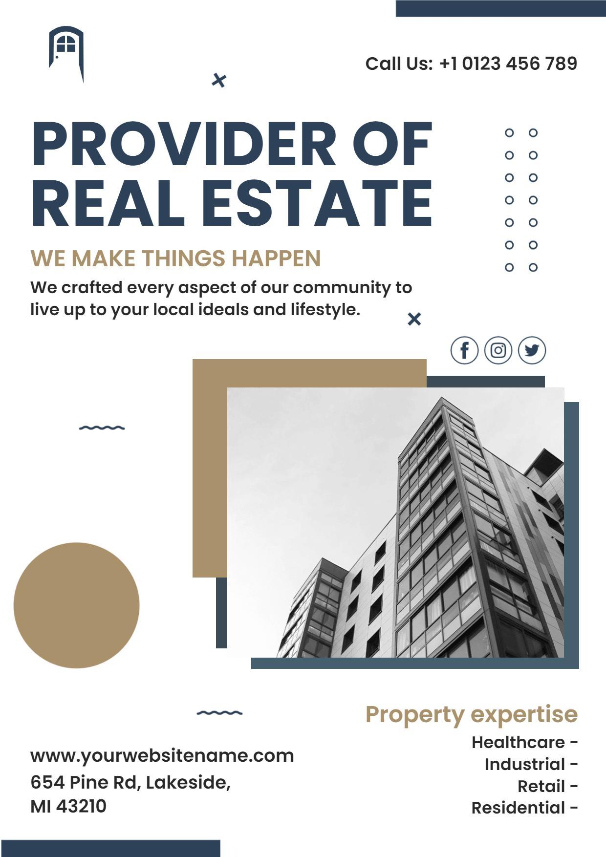 Real Estate Service Promotion A4 Flyer Template