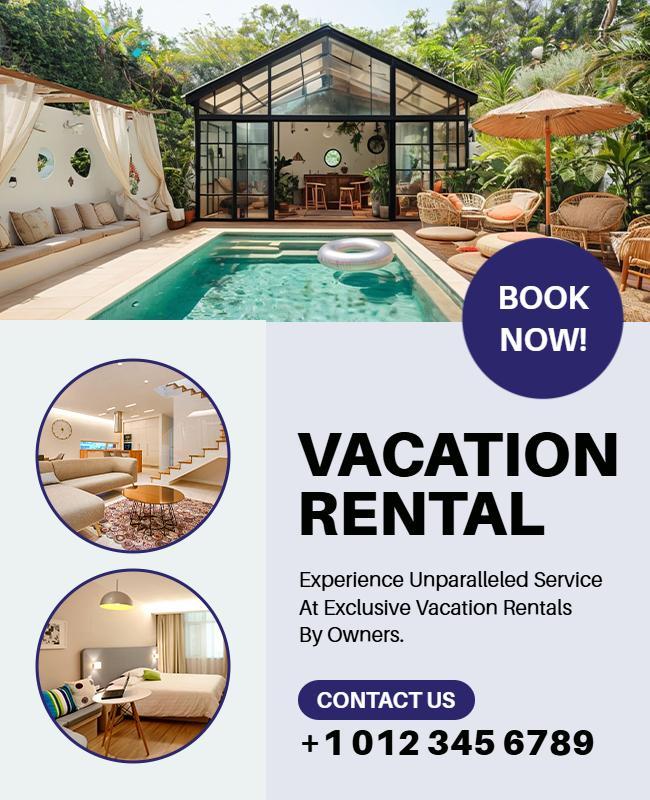 Real Estate Vacation Rental Booking Promotion Flyer Template