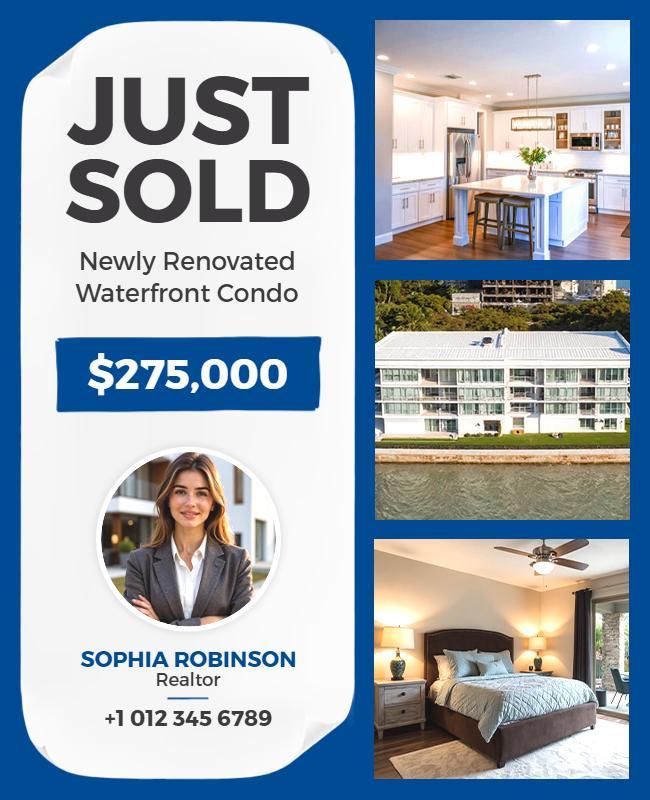 Real Estate Waterfront Condo Just Sold Flyer Template