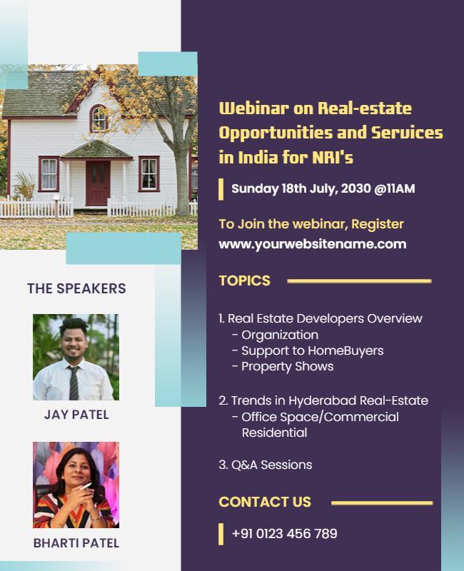 Real Estate Webinar for Nri Opportunities Flyer Template