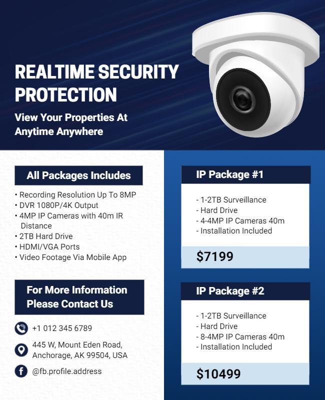 Real Time Security Camera Installation Flyer Template