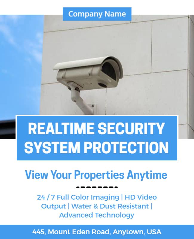 Realtime Security System Protection Flyer Template