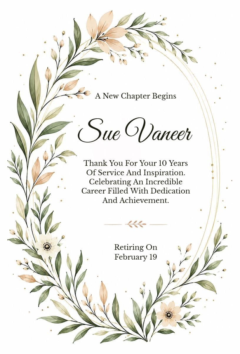 Recognizing Career Milestone Retirement Announcement Template