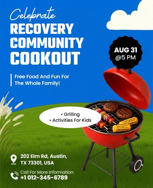 Recovery Community Cookout Event Flyer Template