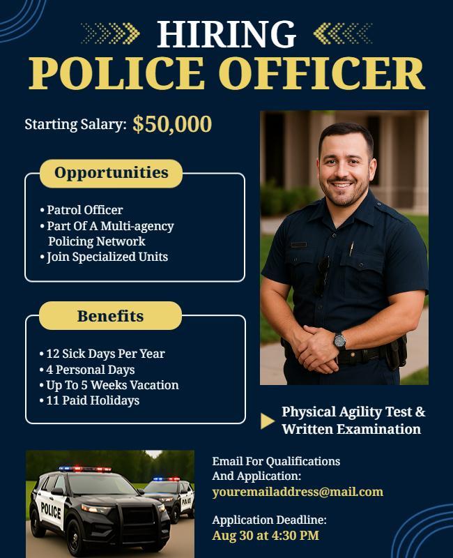 Recruitment Drive for Police Officers Flyer Template