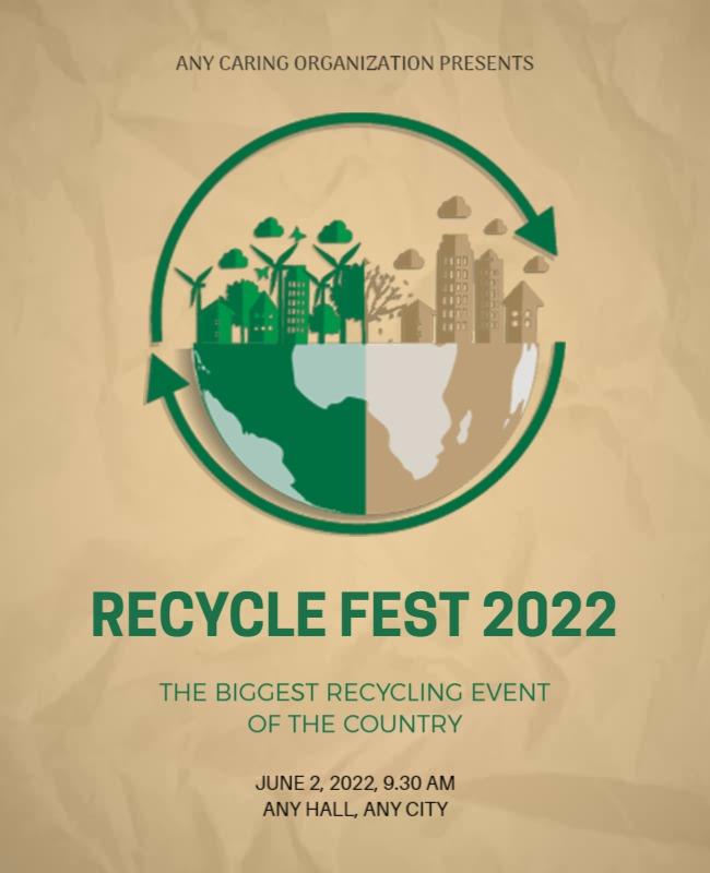 Recycle Festival Environmental Awareness Flyer Template