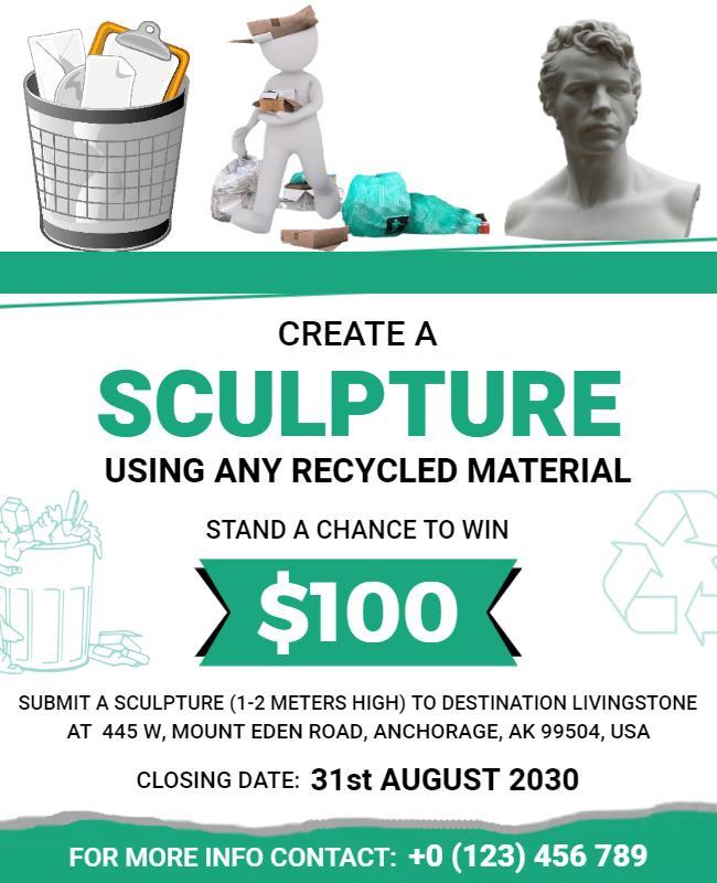 Recycled Material Sculpture Contest Flyer Template