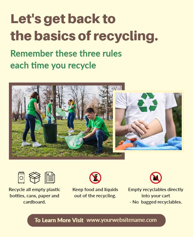 Recycling Awareness and Rules Educational Flyer Template