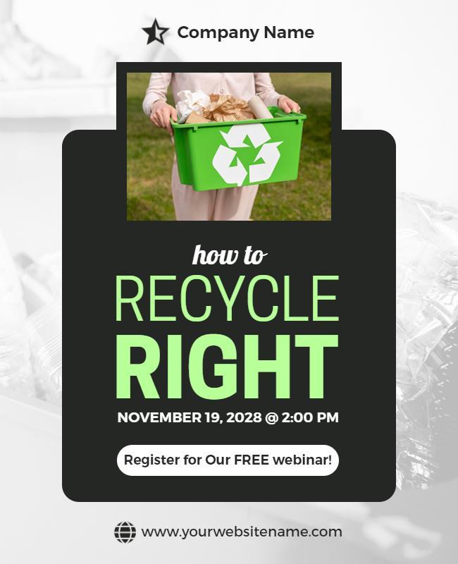 Recycling Awareness Webinar Flyer Template