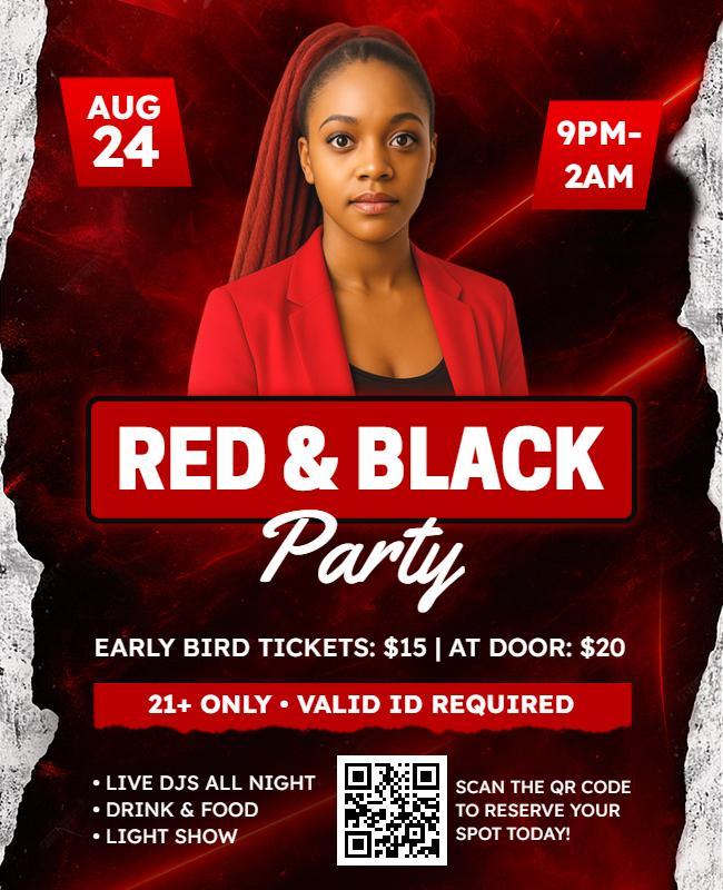 Red and Black Party Event Flyer Template