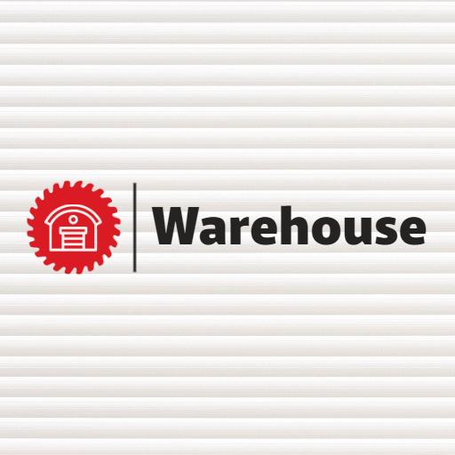Red and White Industrial Design Showcasing Warehouse Logo Template