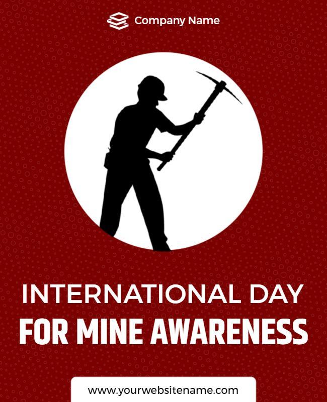 Red Awareness Campaign for International Mine Safety Poster Template