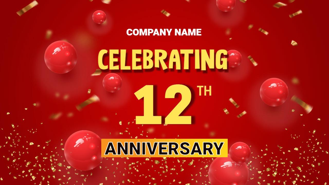 Red Balloon Celebration 12th Anniversary Events YouTube Thumbnail Template