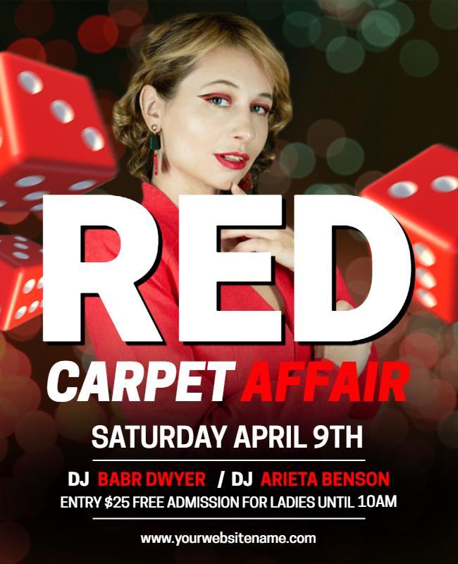 Bold Red Carpet Affair Party Flyer Template