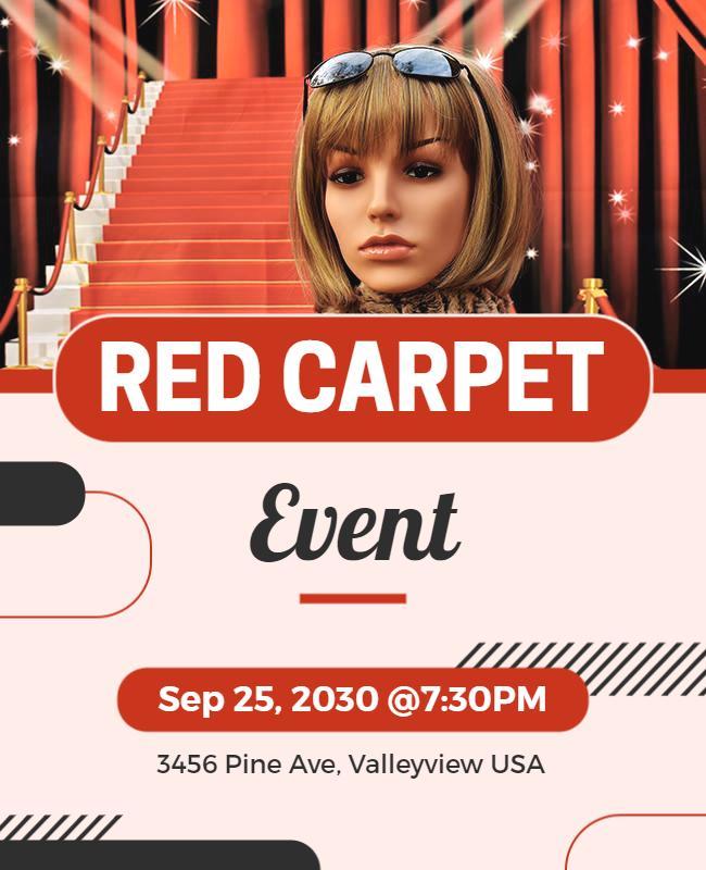 Red Carpet Fashion Event Flyer Template