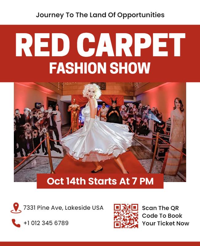 Red Carpet Fashion Show Event Flyer Template