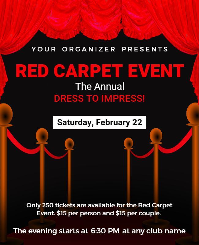 Red Carpet Gala Event Announcement Flyer Template