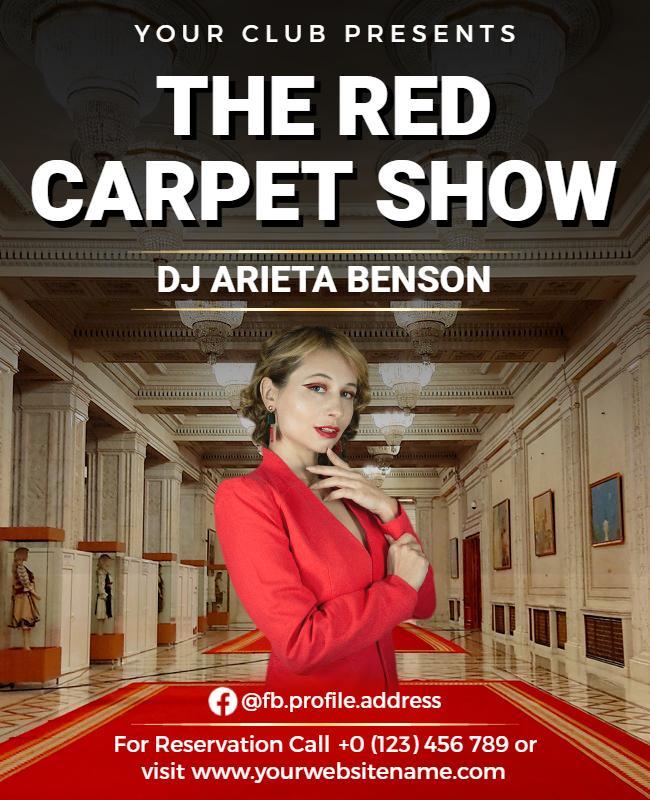 Red Carpet Show Event Flyer Template