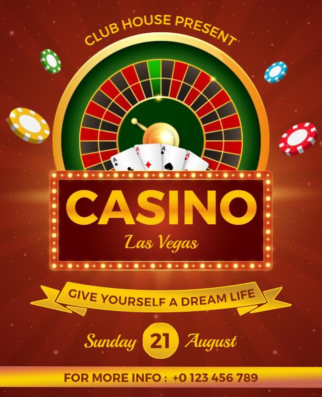 Red Casino Flyer Template