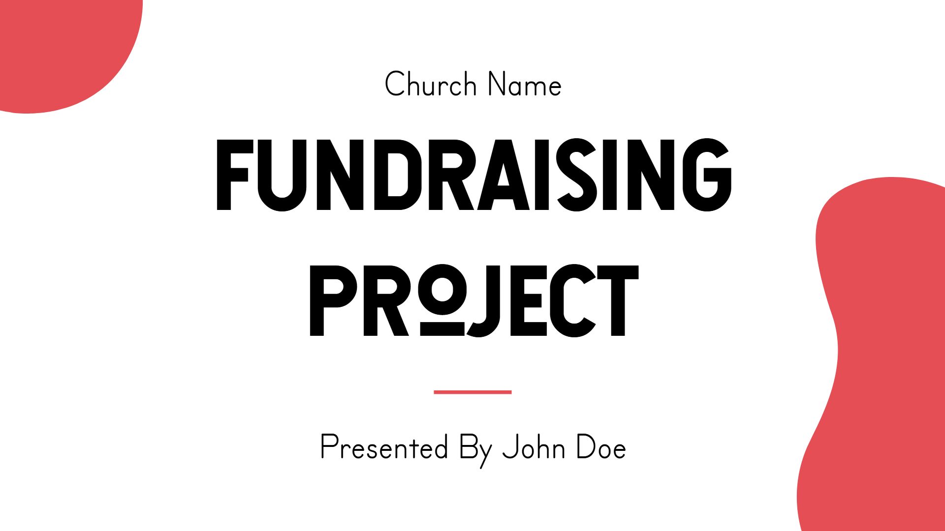 Red Community Support Fundraising Church Presentation Template