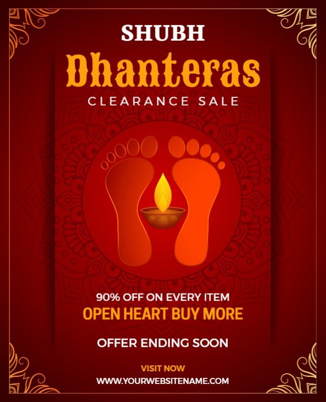 Red Creative Dhanteras Poster Template